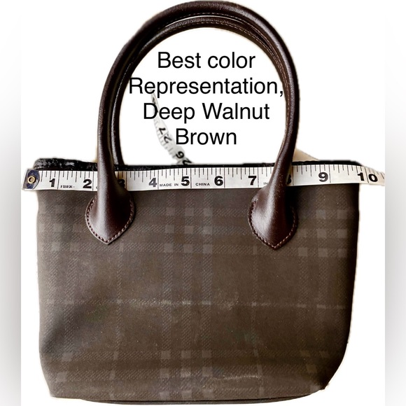BURBERRY Vintage Mini🤎Brown House Check👜Coated Canvas/Leather🇬🇧RARE/HTF🔥EUC - Picture 2 of 13